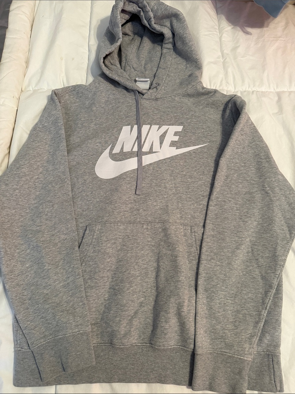 Nike Gray Pullover Hoodie with White Logo